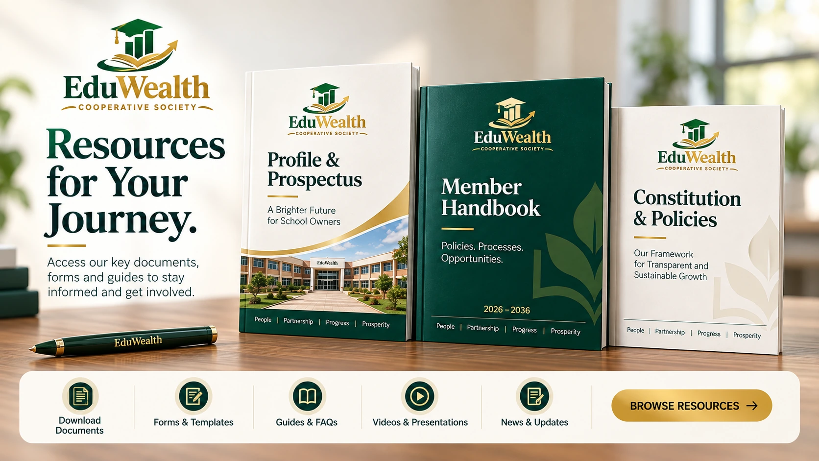 EduWealth Profile and Prospectus, Member Handbook and governance resource materials